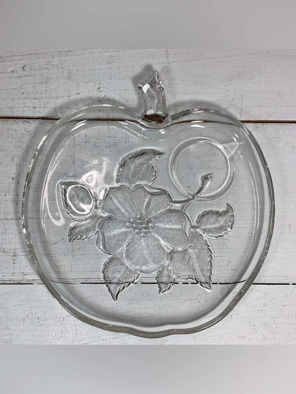 Glass Pair Vintage Hazel Atlas Apple Snack Luncheon Plates and Cups